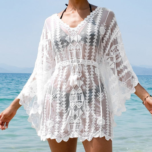 Lace Blouse Seaside Holiday Loose Sunscreen Clothes